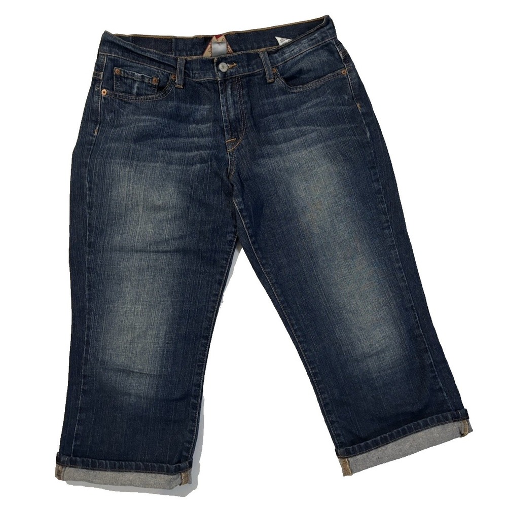 Lucky Brand  Crop Jeans Women 10 "V" Tag Vintage Embroidered Pockets Zip/Button